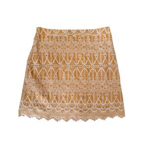 NWT Skies Are Blue White Crochet Embroidered Cotton‎ Boho Cowgirl Mini Skirt 1X
